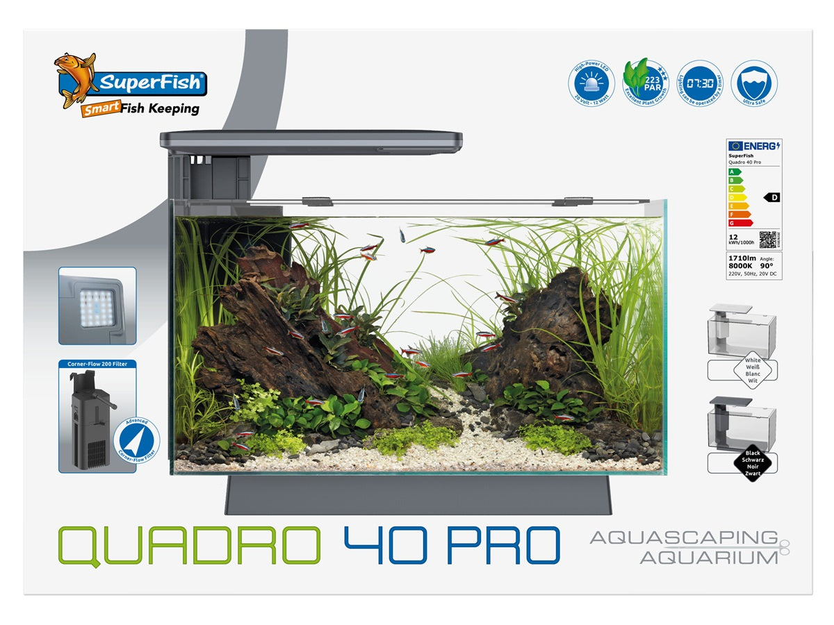SuperFish Quadro 40 Pro Aquarium – 28 Liter