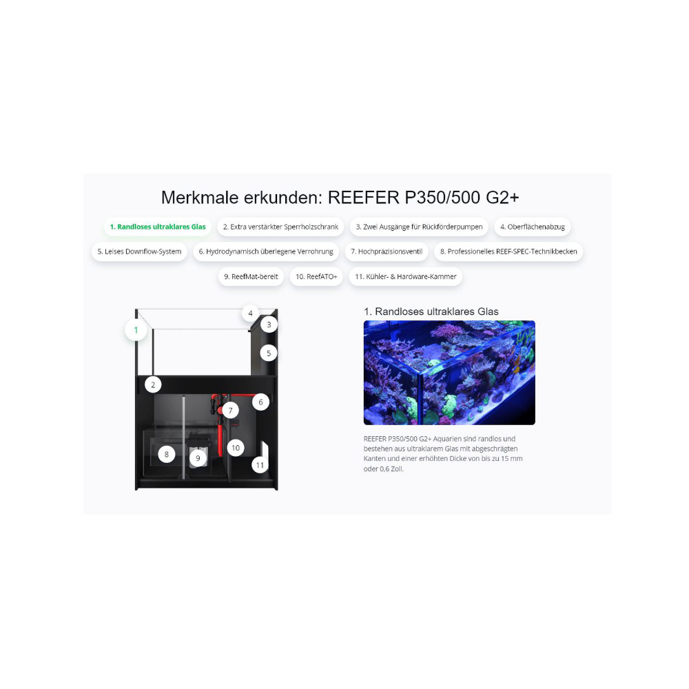 Red Sea REEFER Peninsula G2+ 350 System, Raumteiler, Schwarz und Weiß