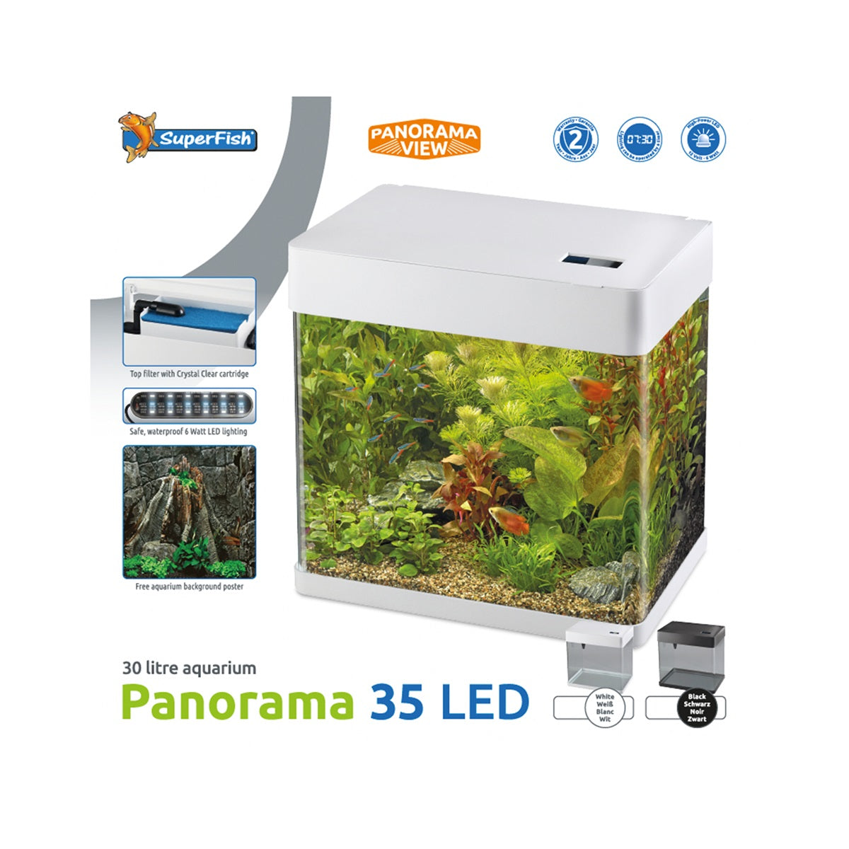 SuperFish Panorama 35 LED Aquarium – 30 Liter