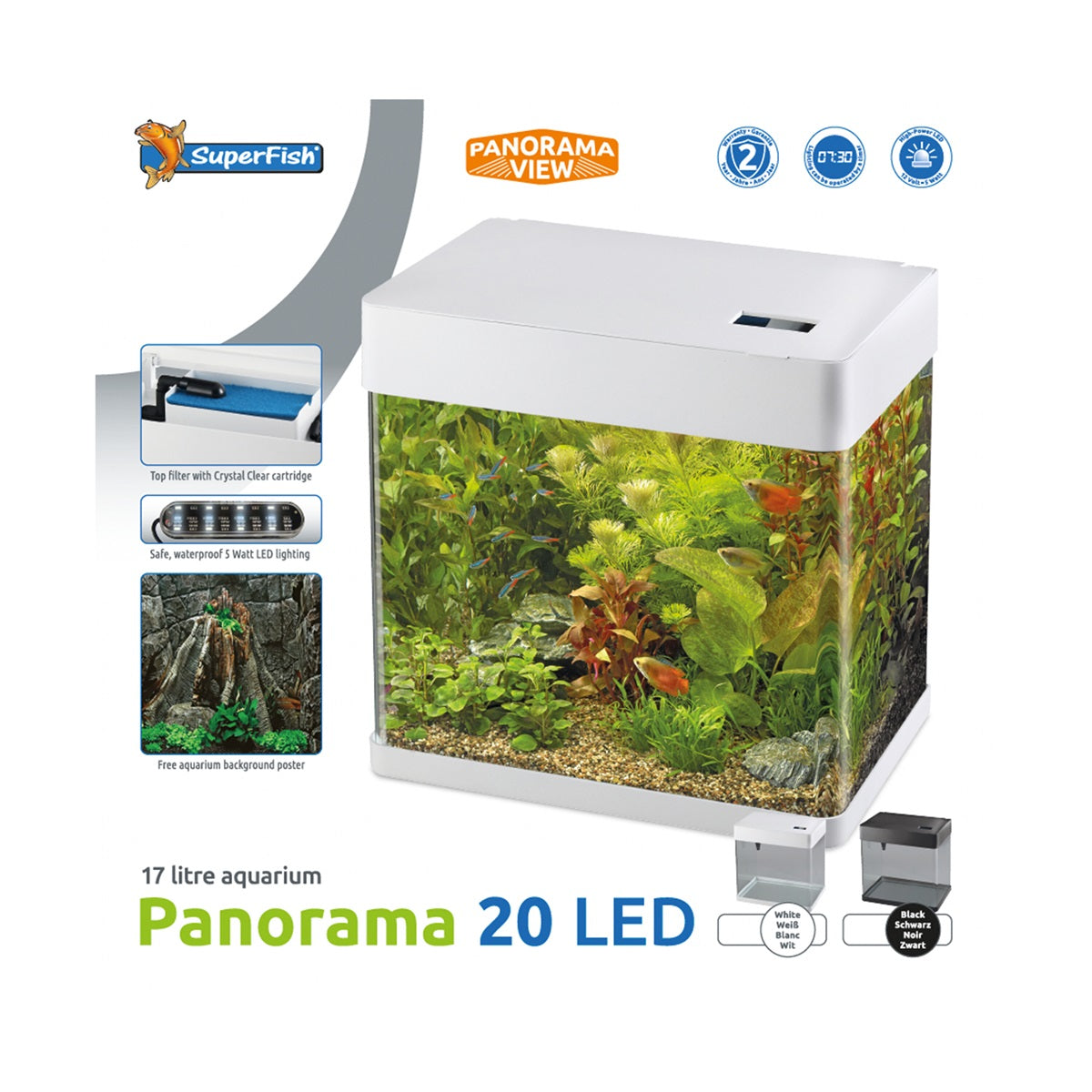 SuperFish Panorama 20 LED Aquarium – 17 Liter