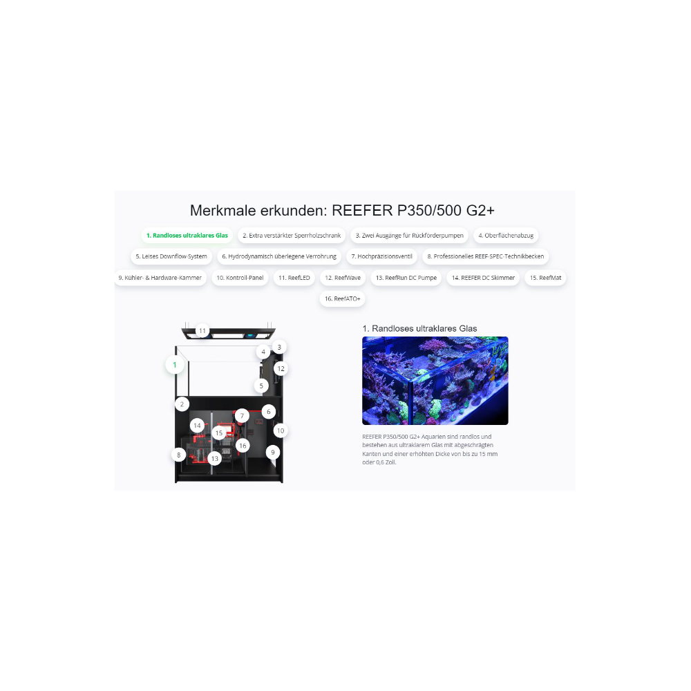 Red Sea Reefer MAX Peninsula 700 G2+ System, Raumteiler Schwarz und Weiß