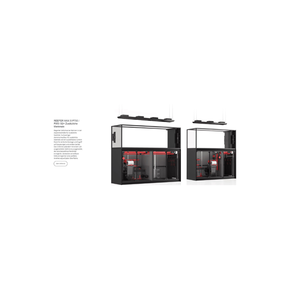 Red Sea Reefer MAX Peninsula 700 G2+ System, Raumteiler Schwarz und Weiß