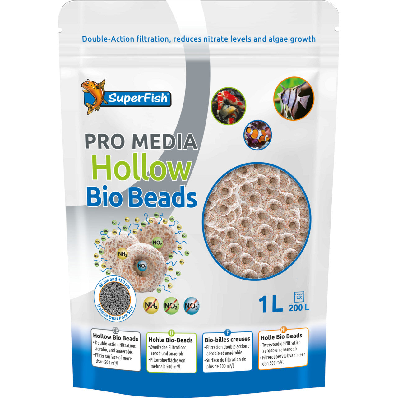SuperFish Pro Media Hollow Bio Beads 1000 ml